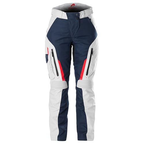 Furygan Women's Killington Lady-CE-zugelassene Motorradhose-Wasserdicht mit D3O-Protektoren-Abnehmbares Thermofutter-Belüftet-Verbindungsreißverschluss, Blau-Perlmutt-Rot, L Furygan Women's Killington Lady-CE-zugelassene Motorradhose-Wasserdicht mit D3O-Protektoren-Abnehmbares Thermofutter-Belüftet-Verbindungsreißverschluss, Blau-Perlmutt-Rot, L von Furygan