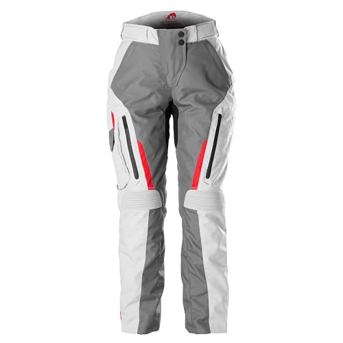 Furygan Women's Killington Lady-CE-zugelassene Motorradhose-Wasserdicht mit D3O-Protektoren-Abnehmbares Thermofutter-Belüftet-Verbindungsreißverschluss, Grau-Perlmutt-Rot, M Furygan Women's Killington Lady-CE-zugelassene Motorradhose-Wasserdicht mit D3O-Protektoren-Abnehmbares Thermofutter-Belüftet-Verbindungsreißverschluss, Grau-Perlmutt-Rot, M von Furygan