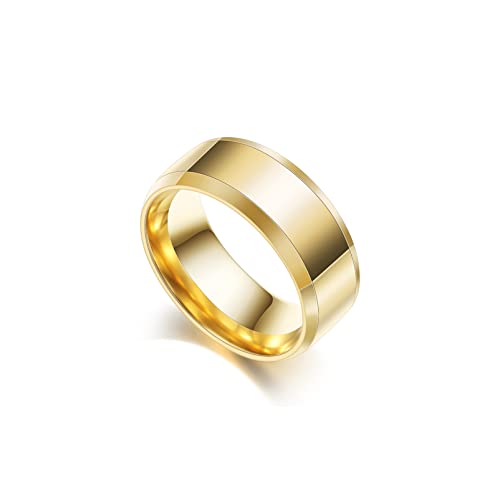 Fusamk Modischer Ring aus 18 Karat Gold, Edelstahl, glatt, Edelstahl, Kein Edelstein Fusamk Modischer Ring aus 18 Karat Gold, Edelstahl, glatt, Edelstahl, Kein Edelstein von Fusamk