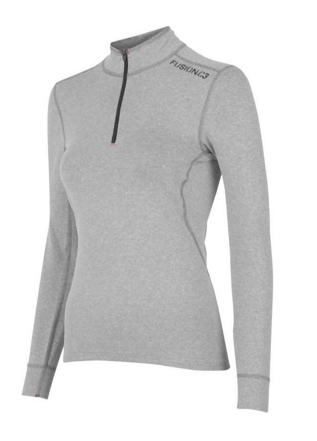 Fusion C3 ZIP NECK Damen Laufshirt grey Gr. S von Fusion