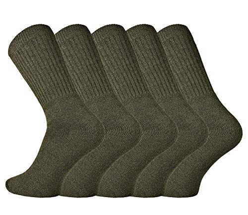 FussFreunde 5/10 o 15 Paar, Jagd-, Bundeswehr-, Outdoor-, Sport-Socken mit Anti-Loch-Garantie (Bundeswehr Grün, 43-46 - 5 Paar) von FussFreunde