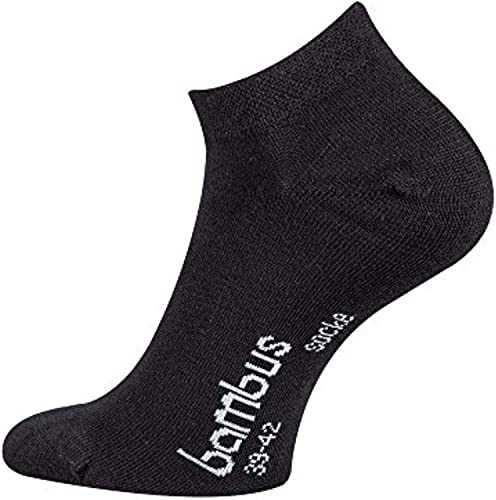 FussFreunde 6 Paar Bambus-Socken, Kurzsocken/Sneaker-Socken und Anti-Loch-Garantie (as3, numeric, numeric_39, numeric_42, regular, regular, Sneaker/Schwarz) von FussFreunde