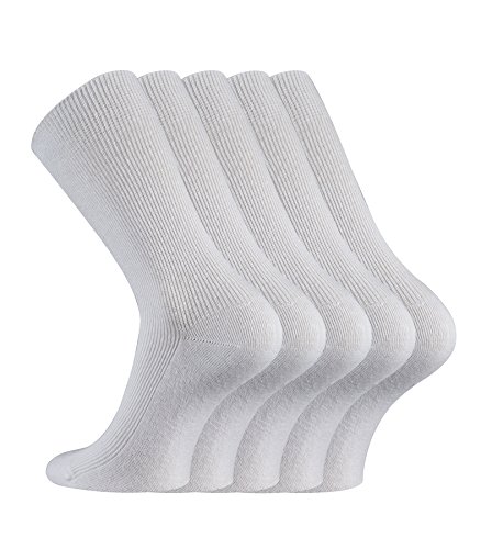 FussFreunde 10 Paar kochfeste Arztsocken u Schwesternsocken mit Anti-Loch-Versprechen (DE/NL/SE/PL, Numerisch, 39, 42, Regular, Regular, Weiß) von FussFreunde