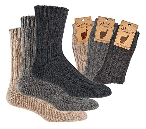 FussFreunde 2 Paar, NATUR PUR, 100% Wollsocken mit Alpaka, 65% Schurwolle, 35% Alpaka (Beigemelange, 39-42) von FussFreunde