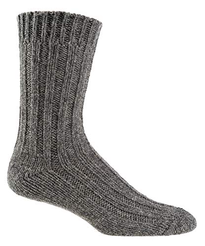 FussFreunde 2 Paar 100% Wollsocken mit Alpaka (Graumelange, 39/42) von FussFreunde