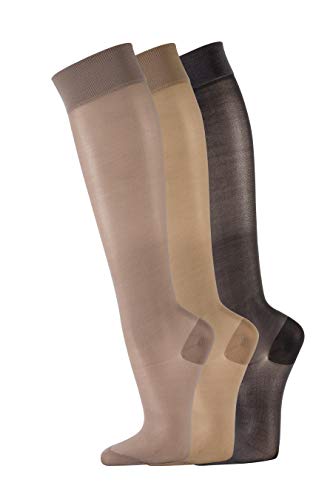 FussFreunde 2 Paar Stützkniestrümpfe Reisestrümpfe für Damen (Diamant, 39-42) von FussFreunde
