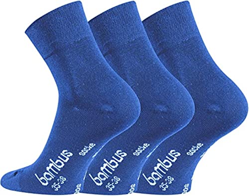 FussFreunde 3 Paar Packung kurze Bambussocken mit zusätzlicher Garantie, Quarter Socken (as3, numeric, numeric_43, numeric_46, regular, regular, Jeans Blau) von FussFreunde