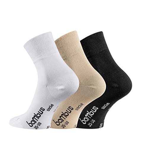 FussFreunde 3 Paar kurze Bambussocken mit Antiloch-Garantie (as3, numeric, numeric_39, numeric_42, regular, regular, Schwarz - 3 Paar) von FussFreunde