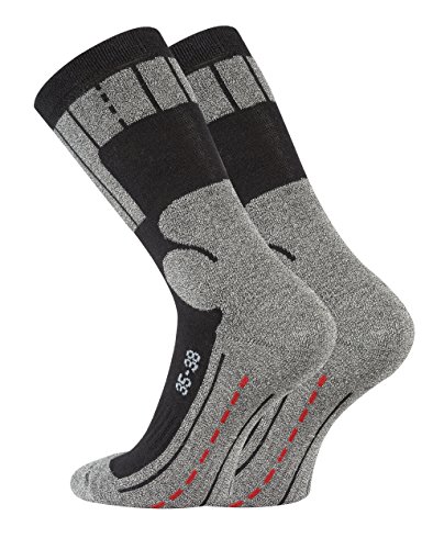 FussFreunde 4 Paar Sportsocken (Laufen, Skatern,Wandern) mit Anti-Loch-Garantie und sehr angenehmen Tragegefühl (39-42, Schwarz Grau gemustert) von FussFreunde