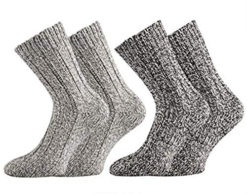 FussFreunde 4 Paar superweiche, vorgewaschene Norwegersocken, Premium Strümpfe, hoher Schurwollanteil mit zusätzlicher Garantie (Grautöne, 43-46) von FussFreunde