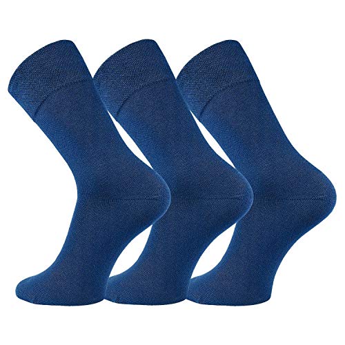 FussFreunde 6 Paar Baumwoll Socken, Wellness-Socken mit extrabreitem Komfort Piqué- Bund (Jeansmelange, 43/46) von FussFreunde