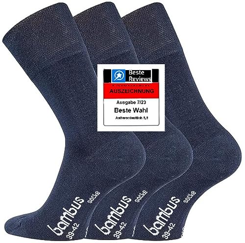 FussFreunde 6 Paar Damen Bambus Socken, Geruchs-Killer mit Anti-Loch -Garantie (DE/NL/SE/PL, Numerisch, 35, 38, Regular, Regular, Marine) von FussFreunde