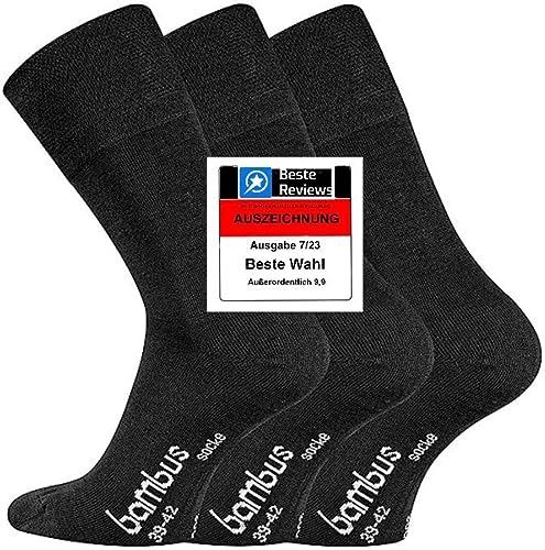 FussFreunde 6 Paar Damen Bambus Socken, Geruchs-Killer mit Anti-Loch -Garantie (DE/NL/SE/PL, Numerisch, 35, 38, Regular, Regular, Schwarz) von FussFreunde