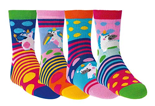 FussFreunde 6 Paar Kinder Öko Socken, GUTE LAUNE EINHORN, Schadstoffgeprüft (Gute Laune Einhorn, 23-26) von FussFreunde