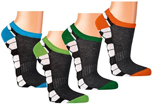 FussFreunde 6 Paar Kinder Sneakersocken, handgekettelt, viele neue Motive (as3, numeric, numeric_27, numeric_30, regular, Fußball) von FussFreunde