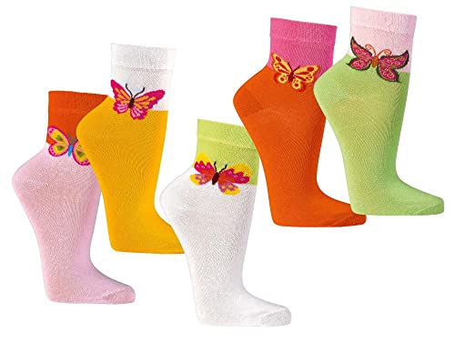 FussFreunde 6 Paar Mädchen, Jungen Socken, viele, viele Muster, Schadstoffgeprüft. mit ANTILOCH-GARANTIE (as3, numeric, numeric_27, numeric_30, regular, Schmetterlinge) von FussFreunde