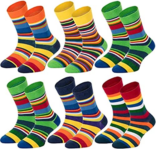 FussFreunde 6 Paar Mädchen, Jungen Socken, viele, viele Muster, Schadstoffgeprüft. mit ANTILOCH-GARANTIE (as3, numeric, numeric_39, numeric_42, regular, Gute Laune Ringel) von FussFreunde