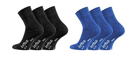 FussFreunde 6 Paar extraweiche Bambus-Socken mit kurzem Schaft,Quarter Socken und zusätzlicher Garantie (as3, numeric, numeric_35, numeric_38, regular, regular, Schwarz/Jeans) von FussFreunde