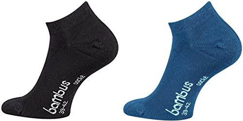 FussFreunde 6 Paar Bambus-Socken, Kurzsocken/Sneaker-Socken und Anti-Loch-Garantie (as3, numeric, numeric_39, numeric_42, regular, regular, Sneaker/schwarz/Jeans) von FussFreunde