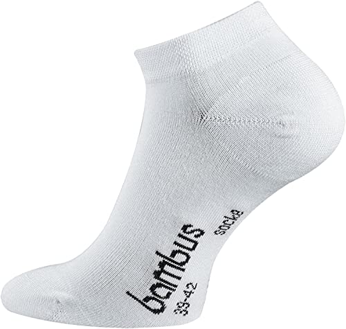 FussFreunde 6 Paar Bambus-Socken, Kurzsocken/Sneaker-Socken und Anti-Loch-Garantie (as3, numeric, numeric_35, numeric_38, regular, regular, Sneaker/Weiß) von FussFreunde