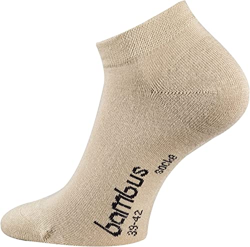 FussFreunde 6 Paar Bambus-Socken, Kurzsocken/Sneaker-Socken und Anti-Loch-Garantie (as3, numeric, numeric_39, numeric_42, regular, regular, Sneaker/Beige) von FussFreunde