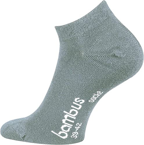 FussFreunde 6 Paar Bambus-Socken, Kurzsocken/Sneaker-Socken und Anti-Loch-Garantie (as3, numeric, numeric_39, numeric_42, regular, regular, Sneaker/Grau) von FussFreunde