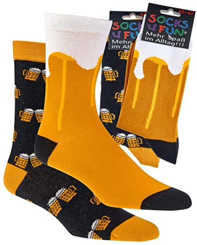 FussFreunde Bier Geschenke Für Männer Lustige Socken Herren Gadgets 36-47 (as3, numeric, numeric_36, numeric_41, regular, regular, Bier) von FussFreunde