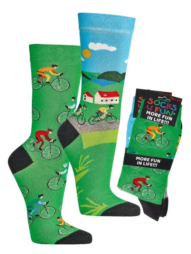 FussFreunde Freizeitsocken 2 Paar Fun Socken, Spaß mit Socken, über 70 Motive, ANTI-LOCH-GARANTIE von FussFreunde