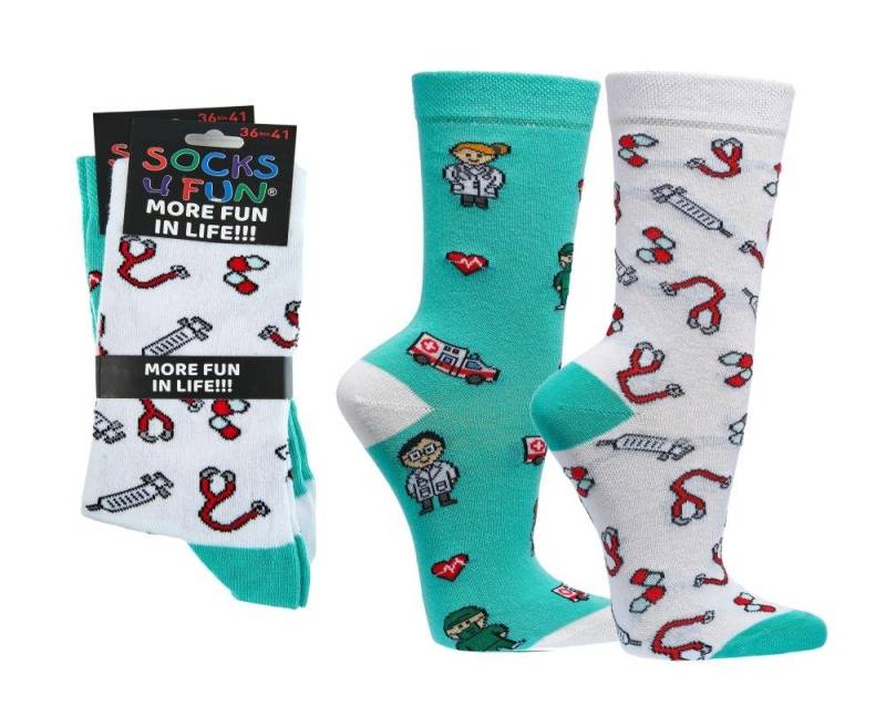 FussFreunde Socken 2 Paar Fun Socken, Spaß mit Socken, über 70 Motive, ANTI-LOCH-GARANTIE von FussFreunde