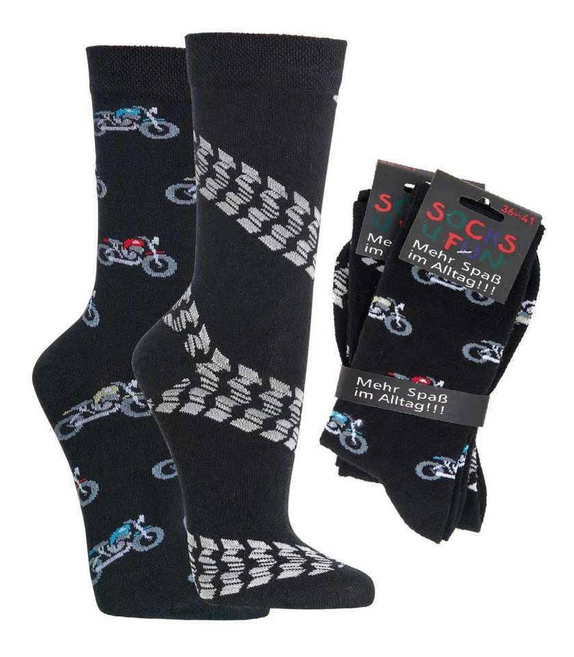 FussFreunde Freizeitsocken 2 Paar Fun Socken, Spaß mit Socken, über 70 Motive, ANTI-LOCH-GARANTIE von FussFreunde