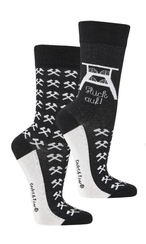 FussFreunde Freizeitsocken 2 Paar Fun Socken, Spaß mit Socken, über 70 Motive, ANTI-LOCH-GARANTIE von FussFreunde