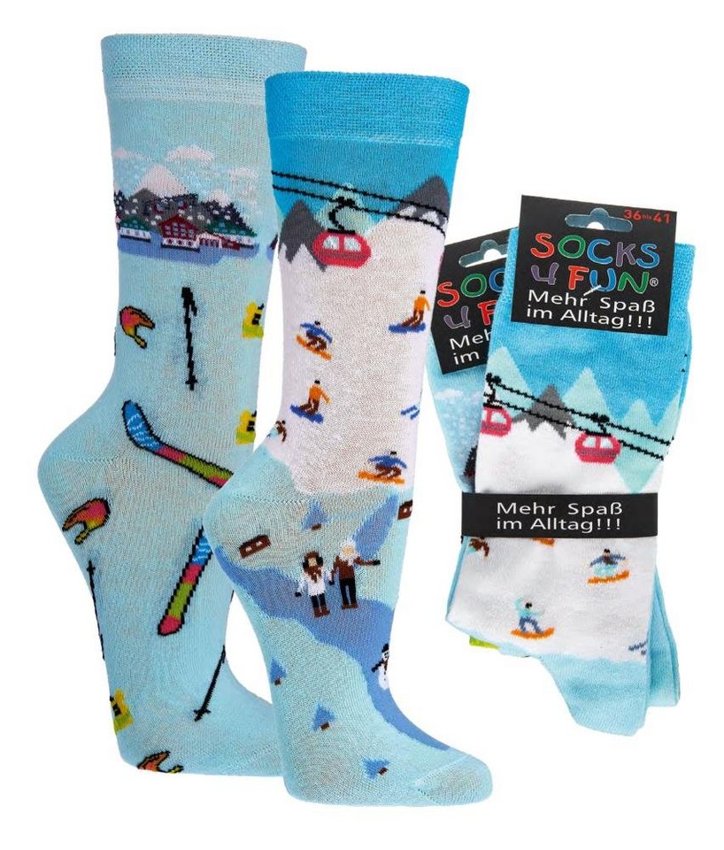 FussFreunde Freizeitsocken 2 Paar Fun Socken, Spaß mit Socken, über 70 Motive, ANTI-LOCH-GARANTIE von FussFreunde