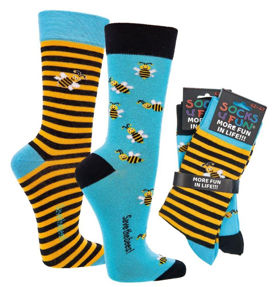 FussFreunde Freizeitsocken 2 Paar Fun Socken, Spaß mit Socken, über 70 Motive, ANTI-LOCH-GARANTIE von FussFreunde