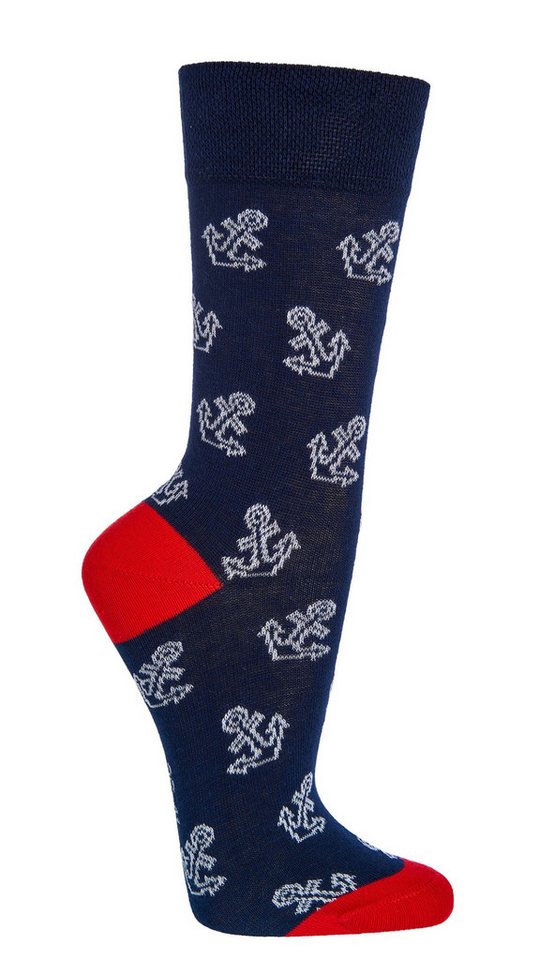 FussFreunde Freizeitsocken 6 Paar maritime Socken "Ahoi" mit Bio-Baumwolle für Küsten-Liebhaber von FussFreunde