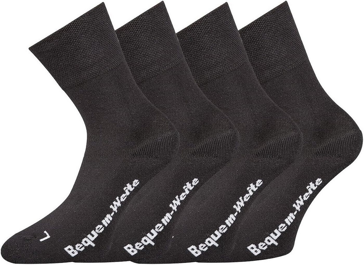 FussFreunde Diabetikersocken 4 Paar extra breite/weite Gesundheitssocken mit Polstersohle von FussFreunde