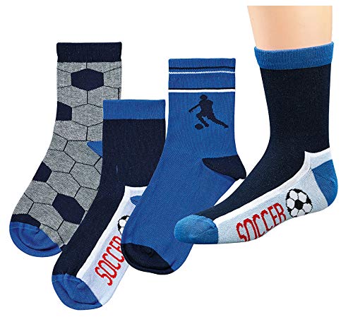 FussFreunde Kinder Öko Socken 6 Paar für Jungen/Mädchen,Schadstoffgeprüft, in vielen Mustern (Soccer, 31-34) von FussFreunde