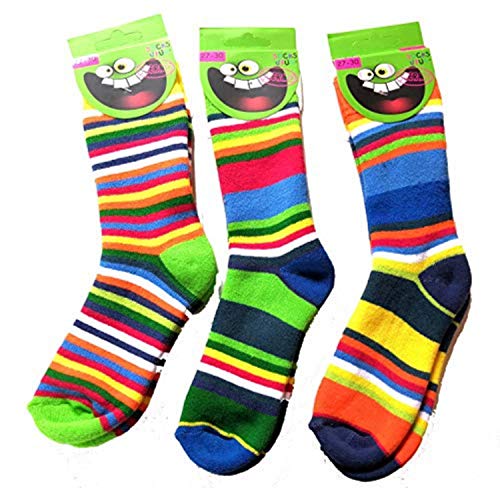 FussFreunde Kinder Öko Socken 6 Paar für Jungen/Mädchen,Schadstoffgeprüft, in vielen Mustern (Thermo-Gute-Laune-Ringel, 35-38) von FussFreunde