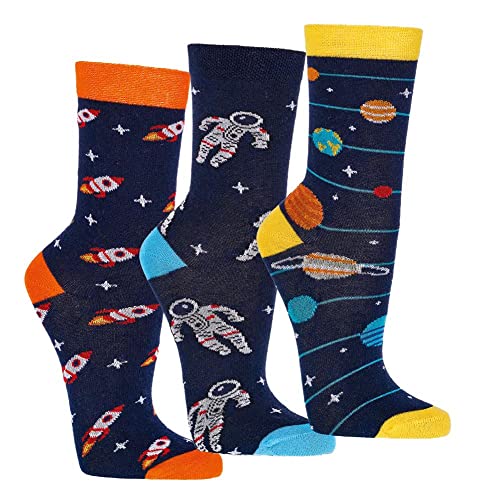 FussFreunde Kinder Socken, 6 Paar für Jungen/Mädchen,Schadstoffgeprüft, in vielen Mustern (Astronaut, 19-22) von FussFreunde