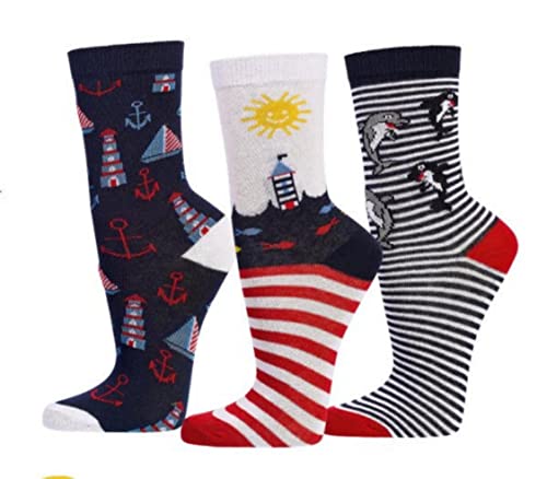 FussFreunde Kinder Socken, 6 Paar für Jungen/Mädchen,Schadstoffgeprüft, viele Muster (31-34, Ahoi) von FussFreunde