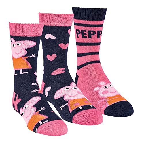 FussFreunde Kinder Socken, 6 Paar für Jungen/Mädchen,Schadstoffgeprüft, viele Muster (as3, numeric, numeric_23, numeric_26, regular, Peppa Pig ROSA SCHWARZ ORANGE) von FussFreunde