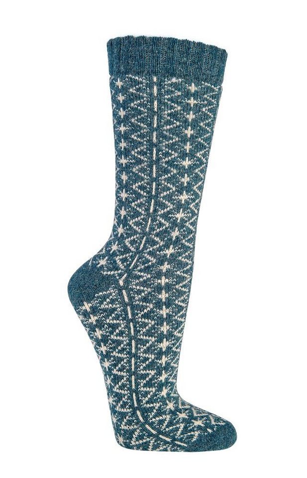 FussFreunde Komfortsocken 2 Paar Folklore TREND-Socken Wollsocken mit Merino- & Alpakawolle von FussFreunde