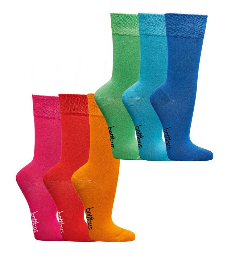 FussFreunde Komfortsocken 6 Paar Bambus Socken Pastell Farben für Damen mit ANTILOCH-GARANTIE von FussFreunde