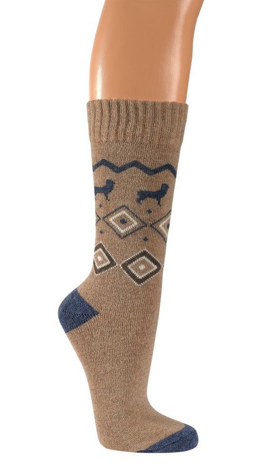 FussFreunde Norwegersocken 2 Paar Hygge-Socken mit Alpakawolle glatt-gestrickt Antiloch-Garantie von FussFreunde