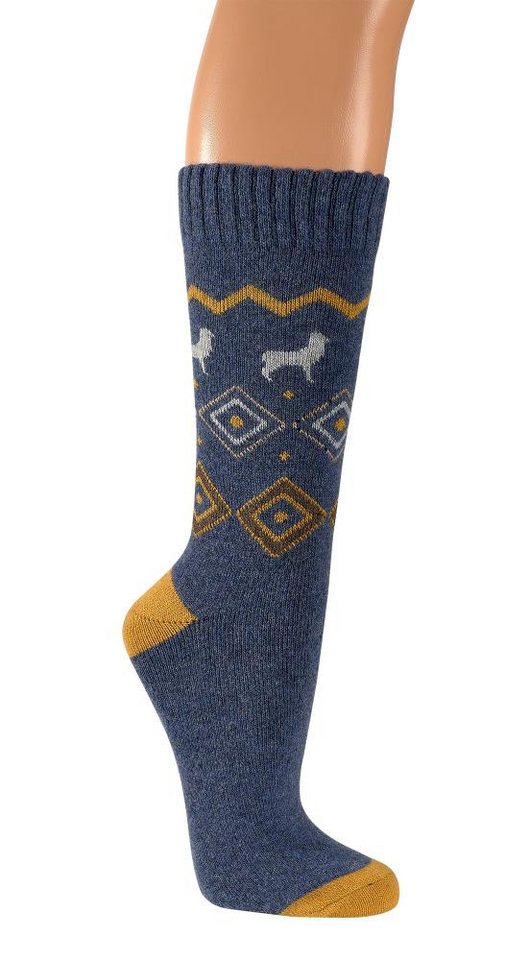 FussFreunde Norwegersocken 2 Paar Hygge-Socken mit Alpakawolle glatt-gestrickt Antiloch-Garantie von FussFreunde