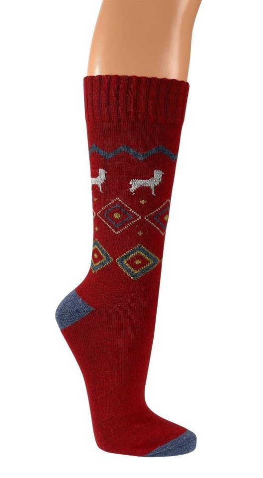 FussFreunde Norwegersocken 2 Paar Hygge-Socken mit Alpakawolle glatt-gestrickt Antiloch-Garantie von FussFreunde