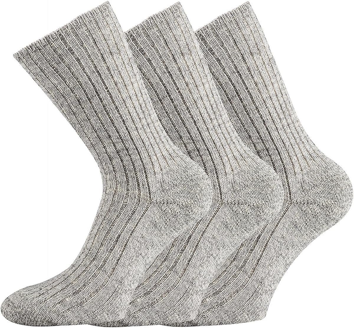 FussFreunde Norwegersocken 3 Paar Wollsocken 100% Wolle ohne Gummidruck im Abschlußrand von FussFreunde