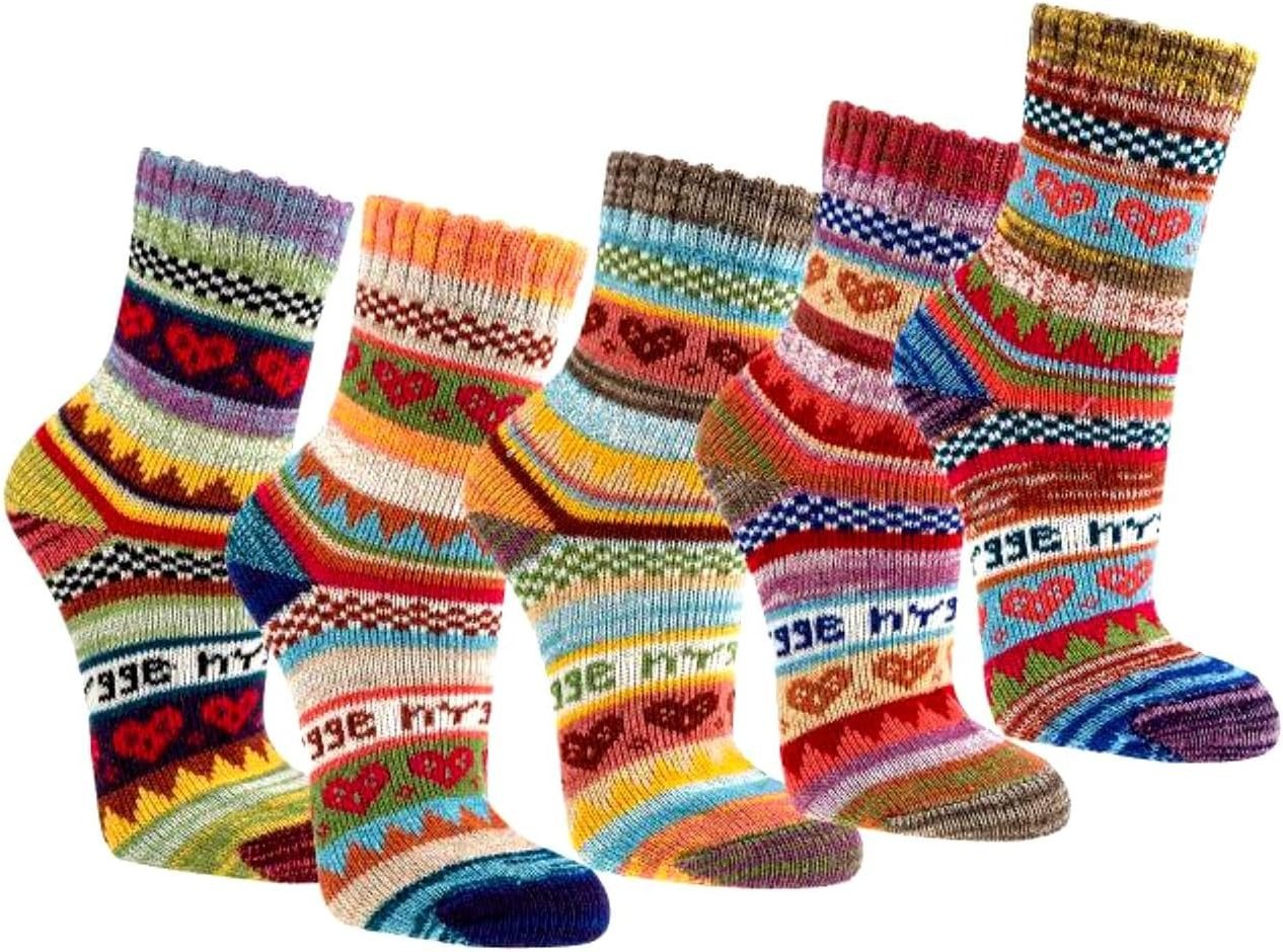 FussFreunde Norwegersocken 3 Paar bunte Norweger Socken Hygge Baumwolle mit Anti-Loch-Garantie von FussFreunde