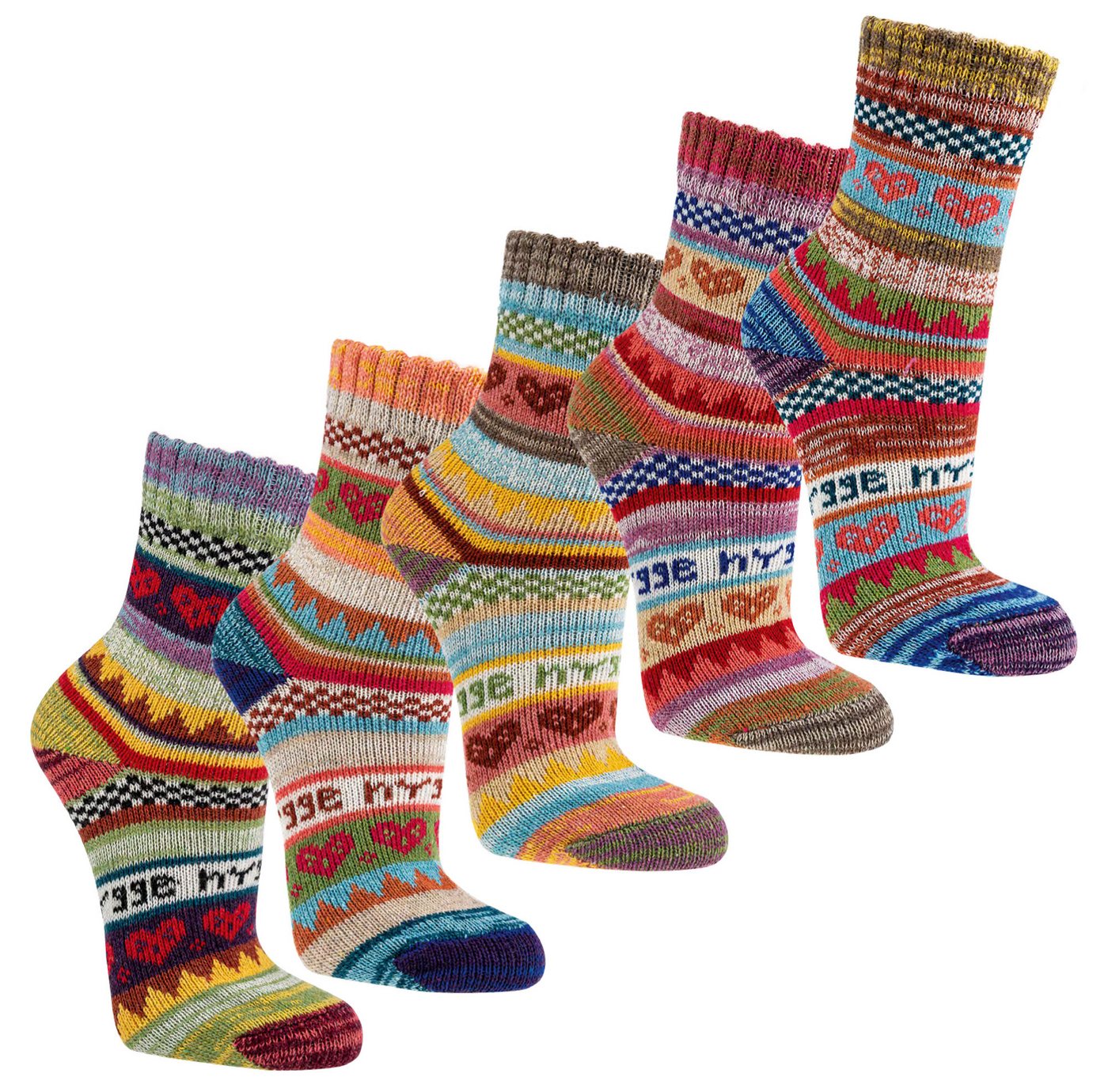 FussFreunde Norwegersocken 3 Paar bunte Norweger Söckchen Hygge für Babys & Kinder mit Baumwolle von FussFreunde