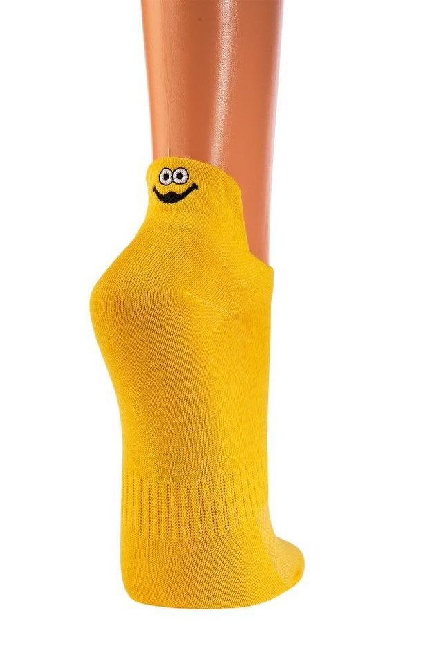 FussFreunde Sneakersocken 3 Paar Unisex Sneakers Socken mit Smiley Fersen-Stick Damen & Herren von FussFreunde