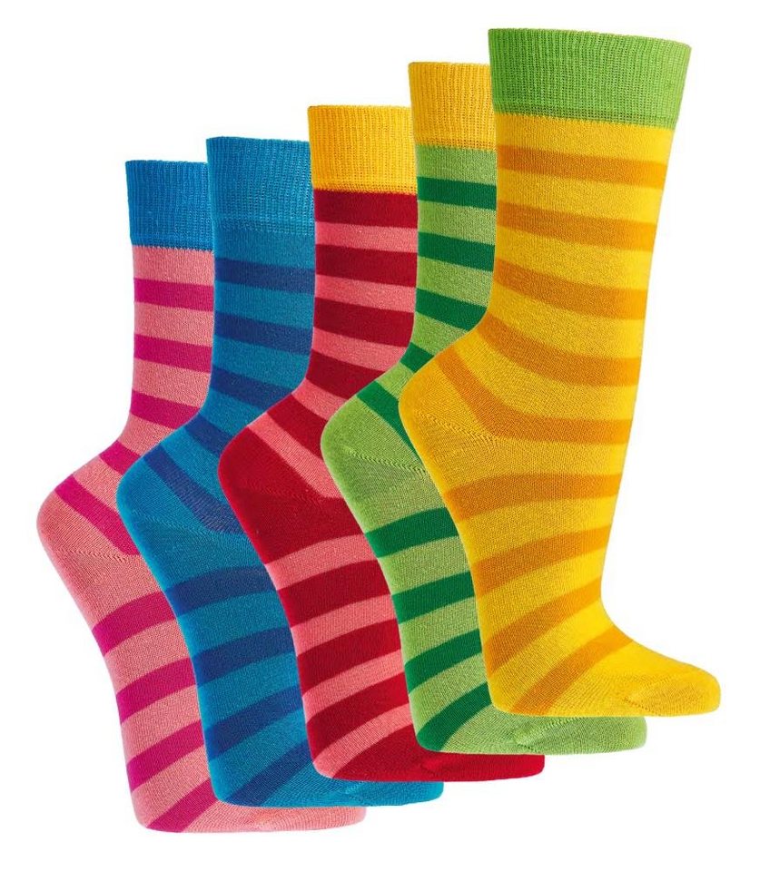 FussFreunde Socken 6 Paar Kindersocken Bio-Baumwolle Ringel für Mädchen & Jungen von FussFreunde